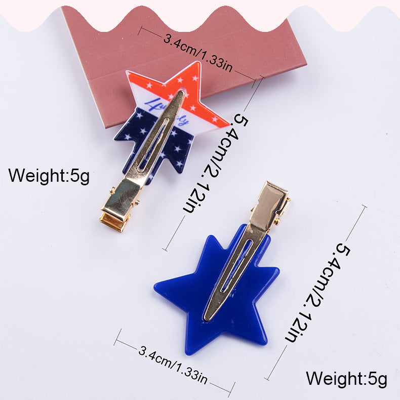 Star American Flag Acrylic Hair Clip L4857