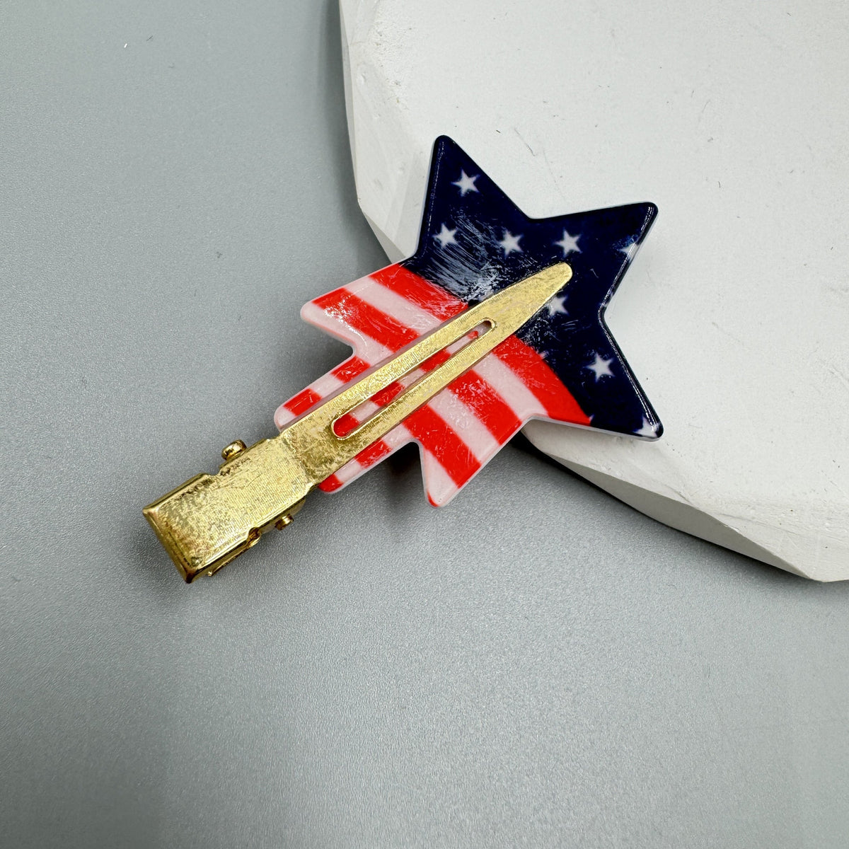 Star American Flag Acrylic Hair Clip L4857