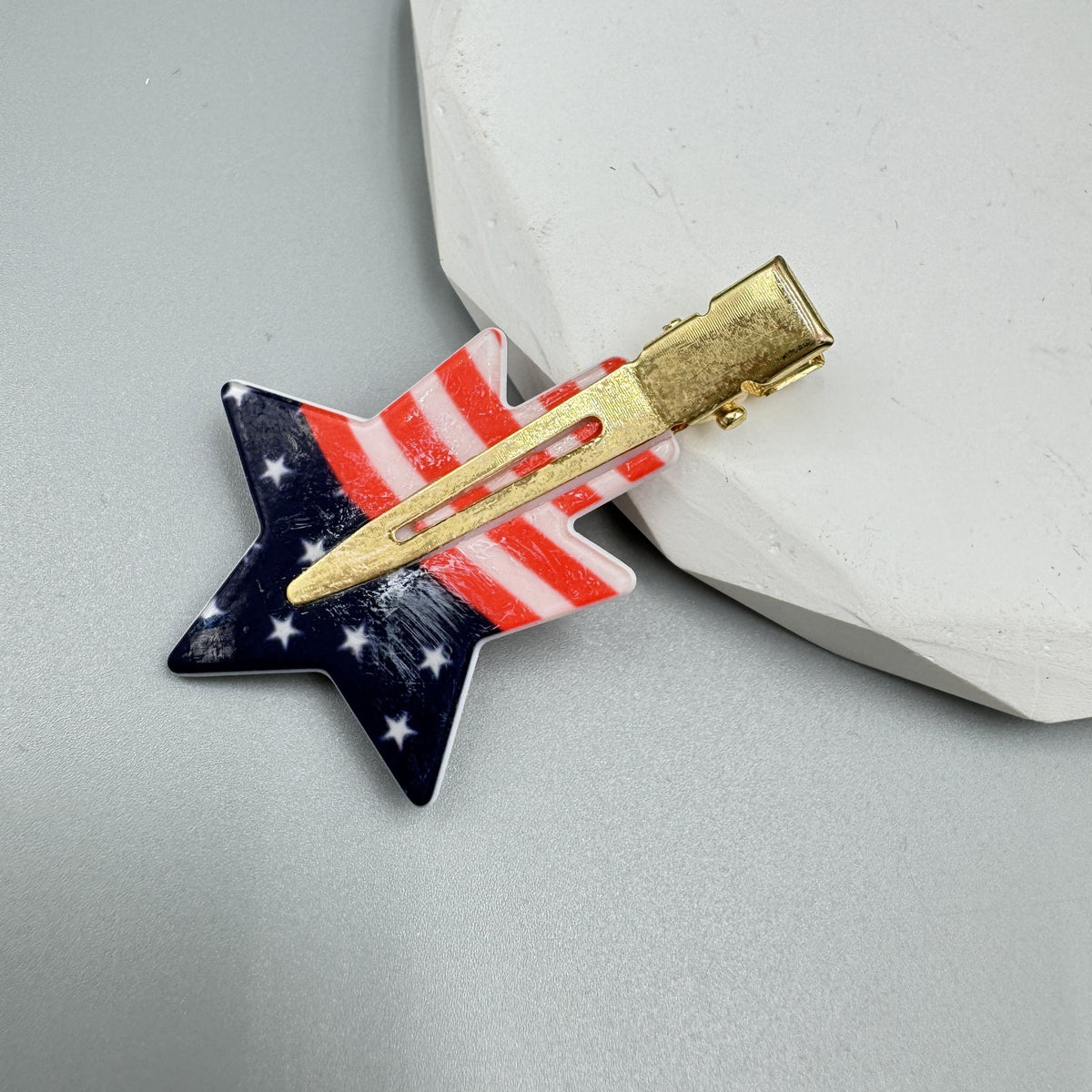 Star American Flag Acrylic Hair Clip L4857
