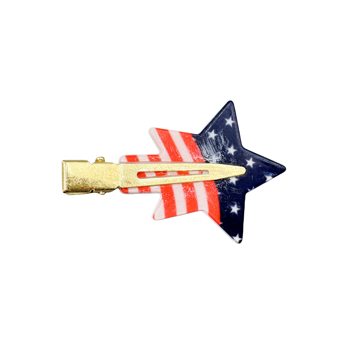 Star American Flag Acrylic Hair Clip L4857
