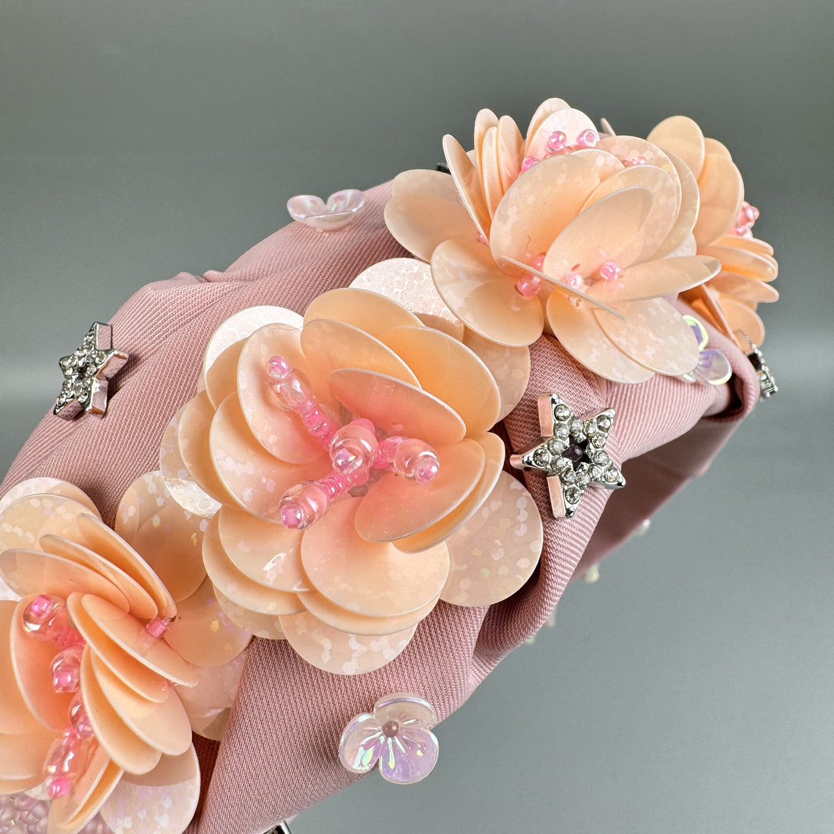 Flower Star Beaded Fabric Headband L4894 - view 7