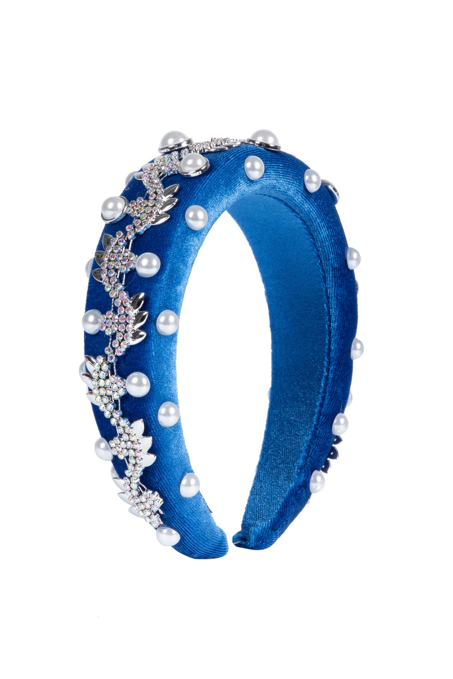Pearl Rhinestone Chain Sponge Headband L4896