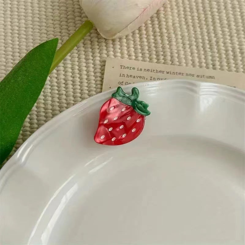 Strawberry Acrylic Mini Hair Clip L4986 - view 3