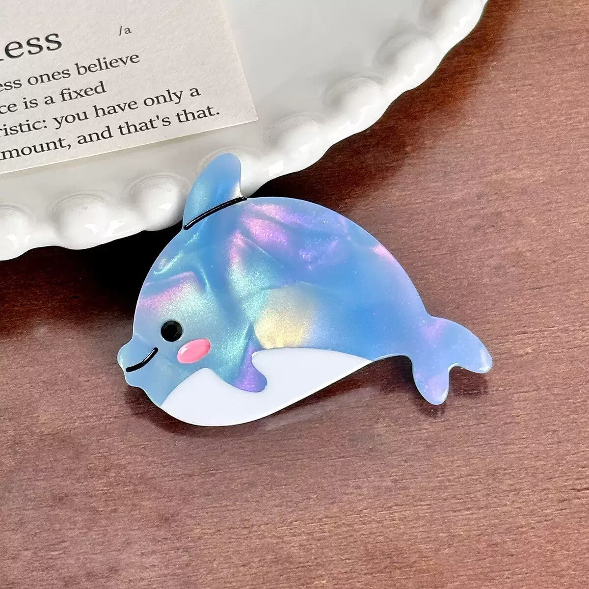 Dolphin Acrylic Hair Clip L4991 - view 2
