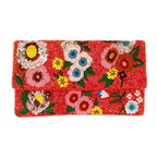 Red Flower Beaded Clutch LAC-SS-815