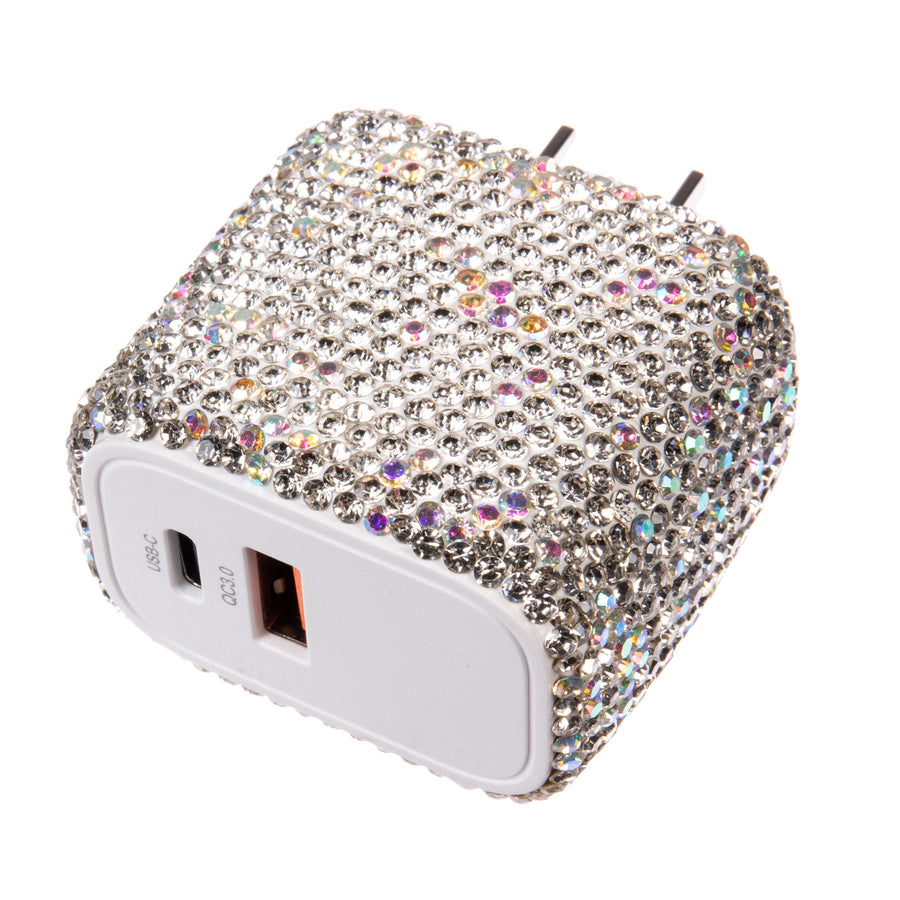 Ceramic Rhinestone USB-C & USB Dual-Port Wall Charger MIS1022