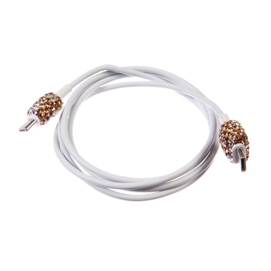 Ceramic Rhinestone USB-to-USB-C Charging Cable MIS1024