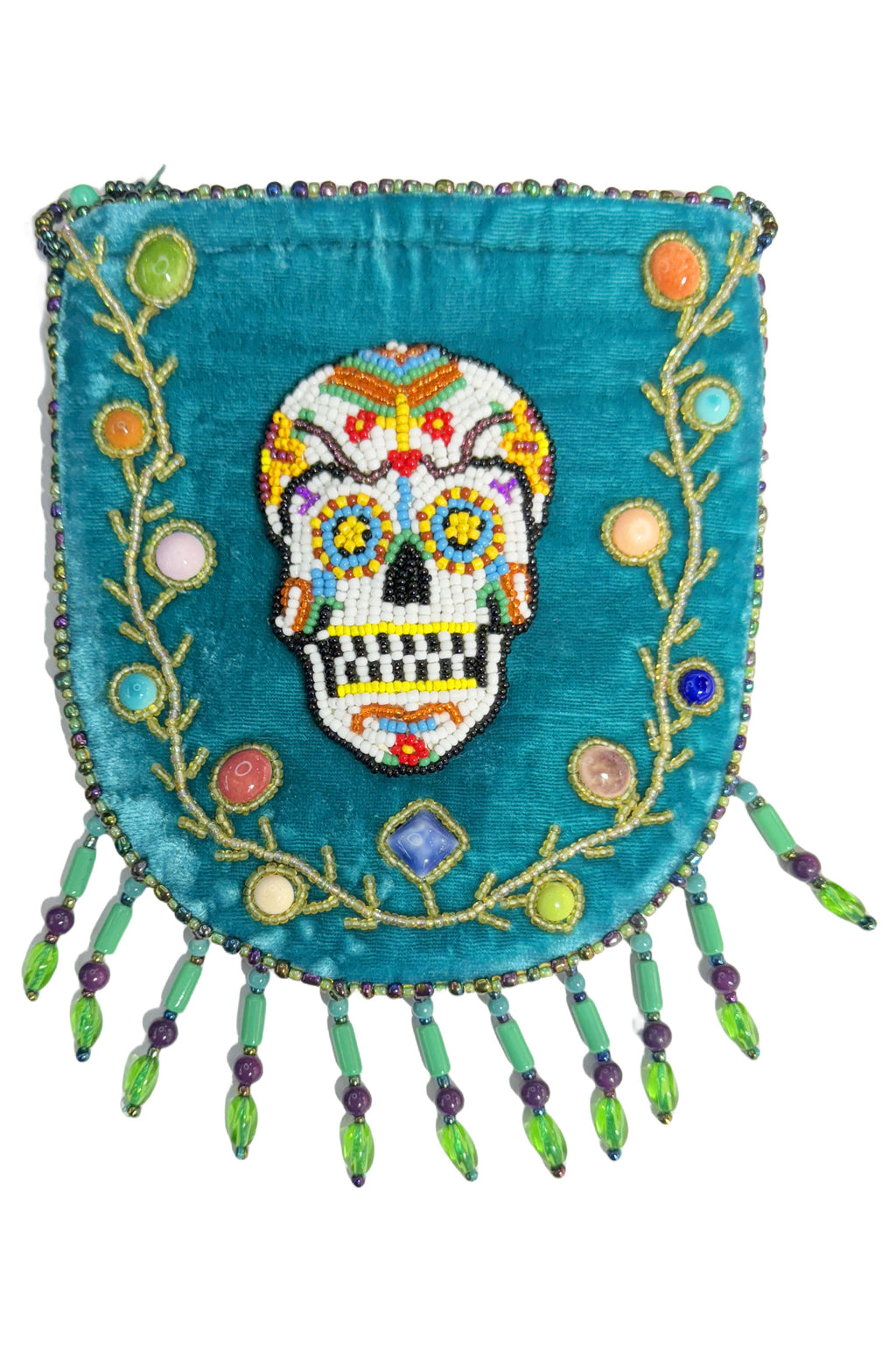 Skull Pattern Velvet Crossbody MUG - view 3