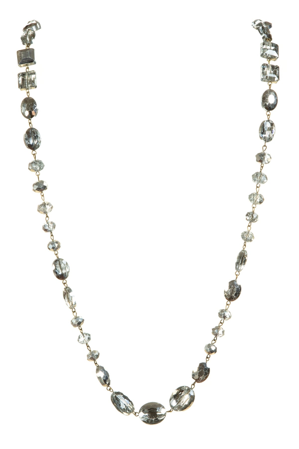 Classic Chandelier Crystal Long Necklace N1130-Silver - view 3
