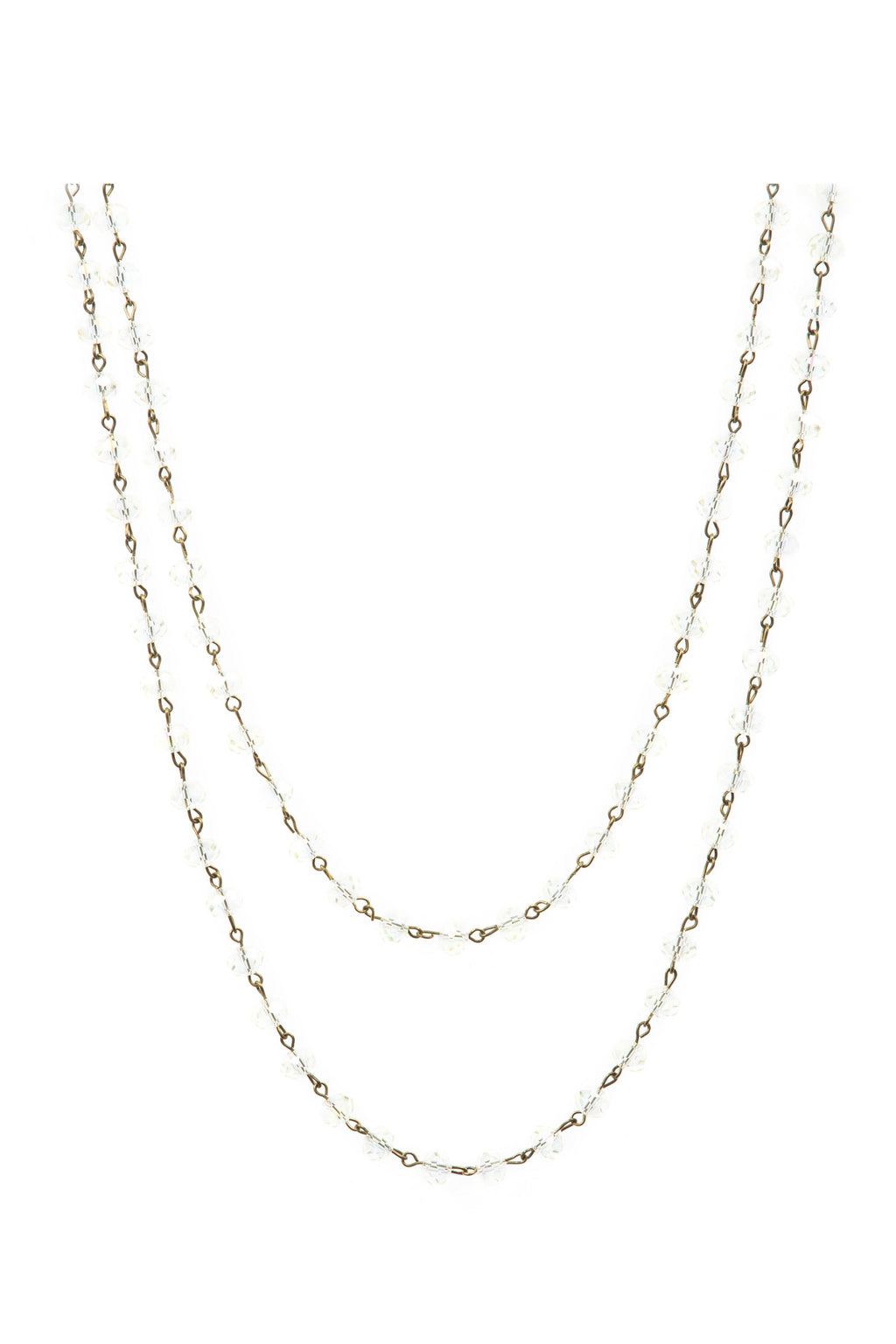 Crystal Beaded Chain Necklace N1163-136-BZ - view 4