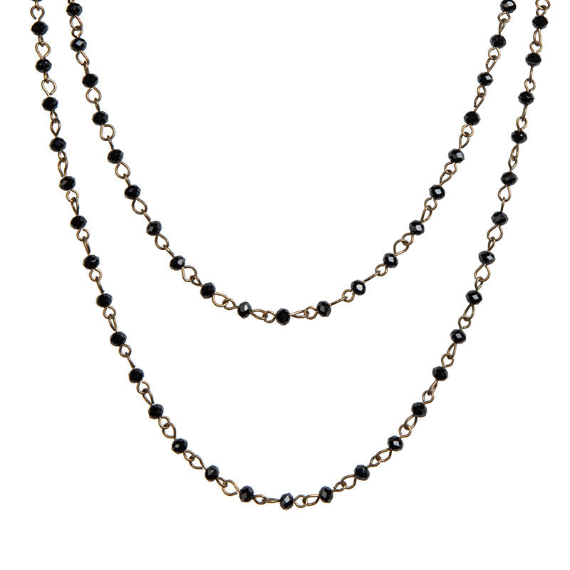 Crystal Beaded Chain Necklace N1163-15 - BZ - view 3