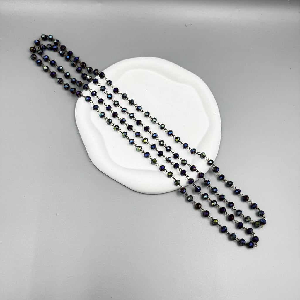 Crystal Beaded Chain Necklace N1163-150-BZ - view 5
