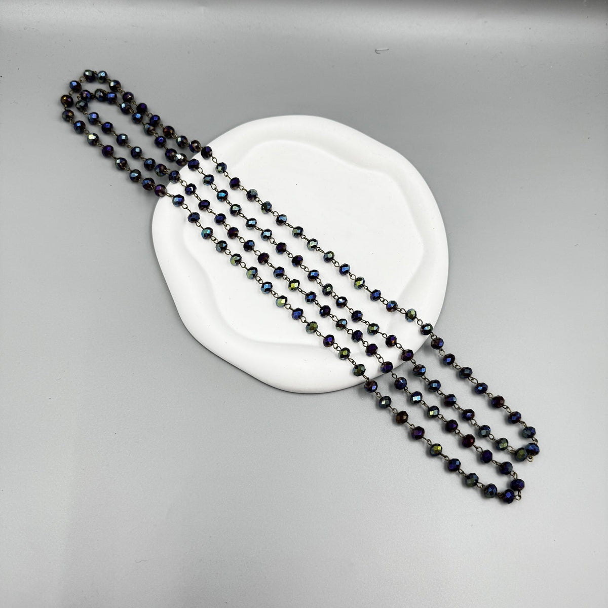 Crystal Beaded Chain Necklace N1163-150-BZ - view 5
