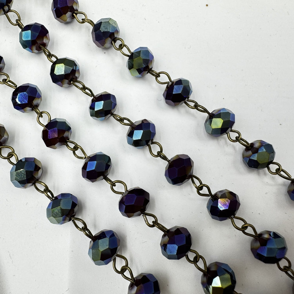 Crystal Beaded Chain Necklace N1163-150-BZ - view 6