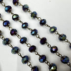 Crystal Beaded Chain Necklace N1163-150-BZ - view 6