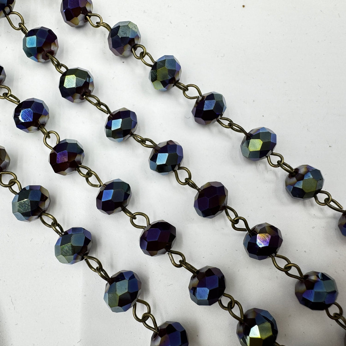 Crystal Beaded Chain Necklace N1163-150-BZ - view 6