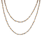Crystal Beaded Chain Necklace N1163-24-Bronze - view 5