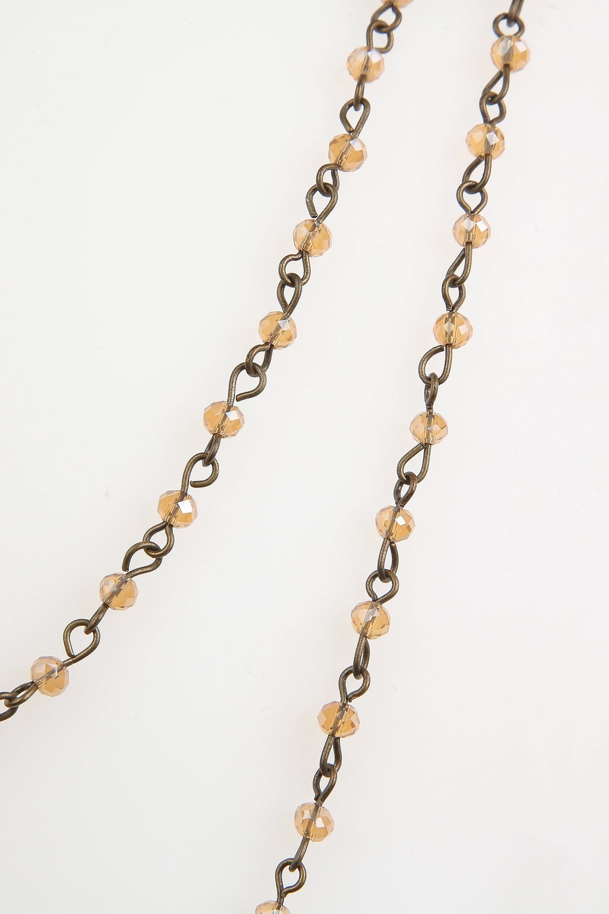 Crystal Beaded Chain Necklace N1163-24-Bronze - view 4