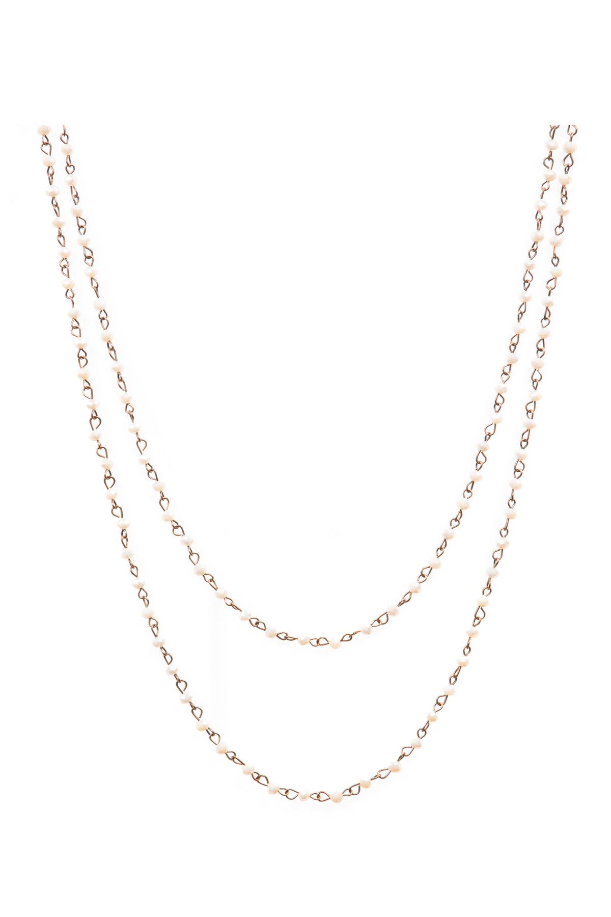 Crystal Beaded Chain Necklace N1163-60-CR - view 2