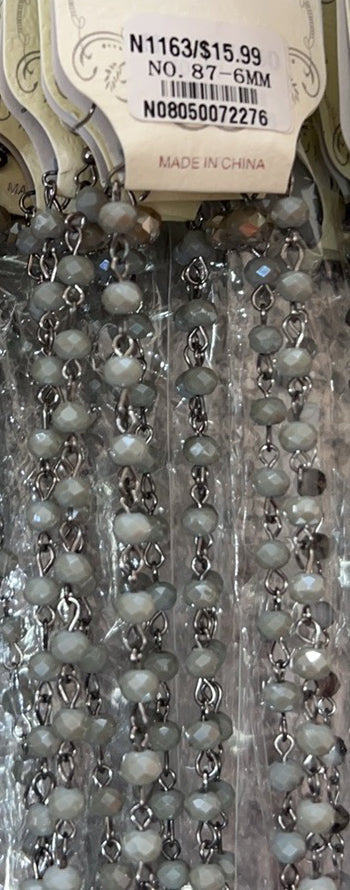 Crystal Beaded Chain Necklace N1163-87 - view 6