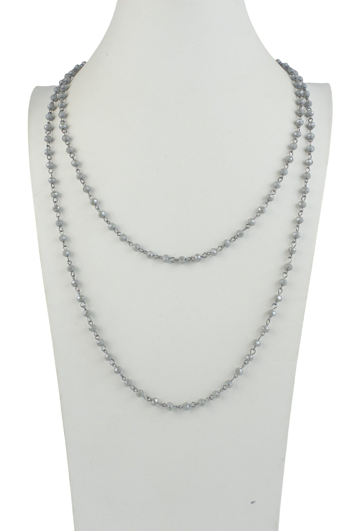 Crystal Beaded Chain Necklace N1163-87 - view 3