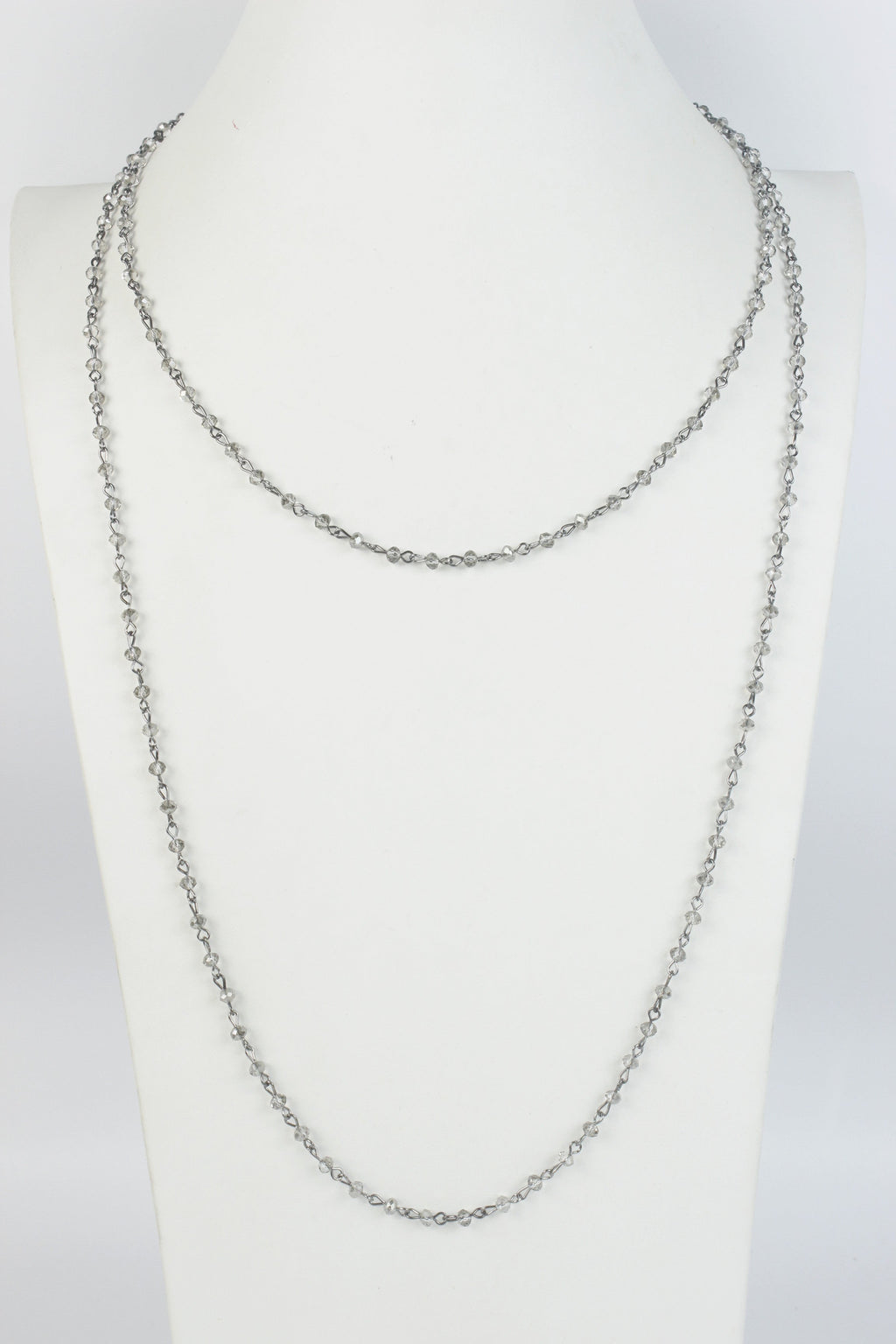 Crystal Beaded Chain Necklace N1163-11-BZ - view 2