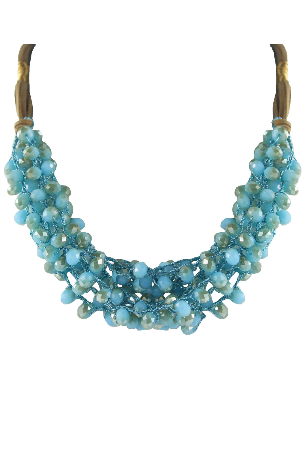 Crystal Beaded Leatherette Necklaces N2428