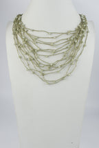 Multi-layered Rope Chain Crystal Glass Beaded Necklaces N2940