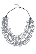 Multi-layered Rope Chain Crystal Glass Beaded Necklaces N2940