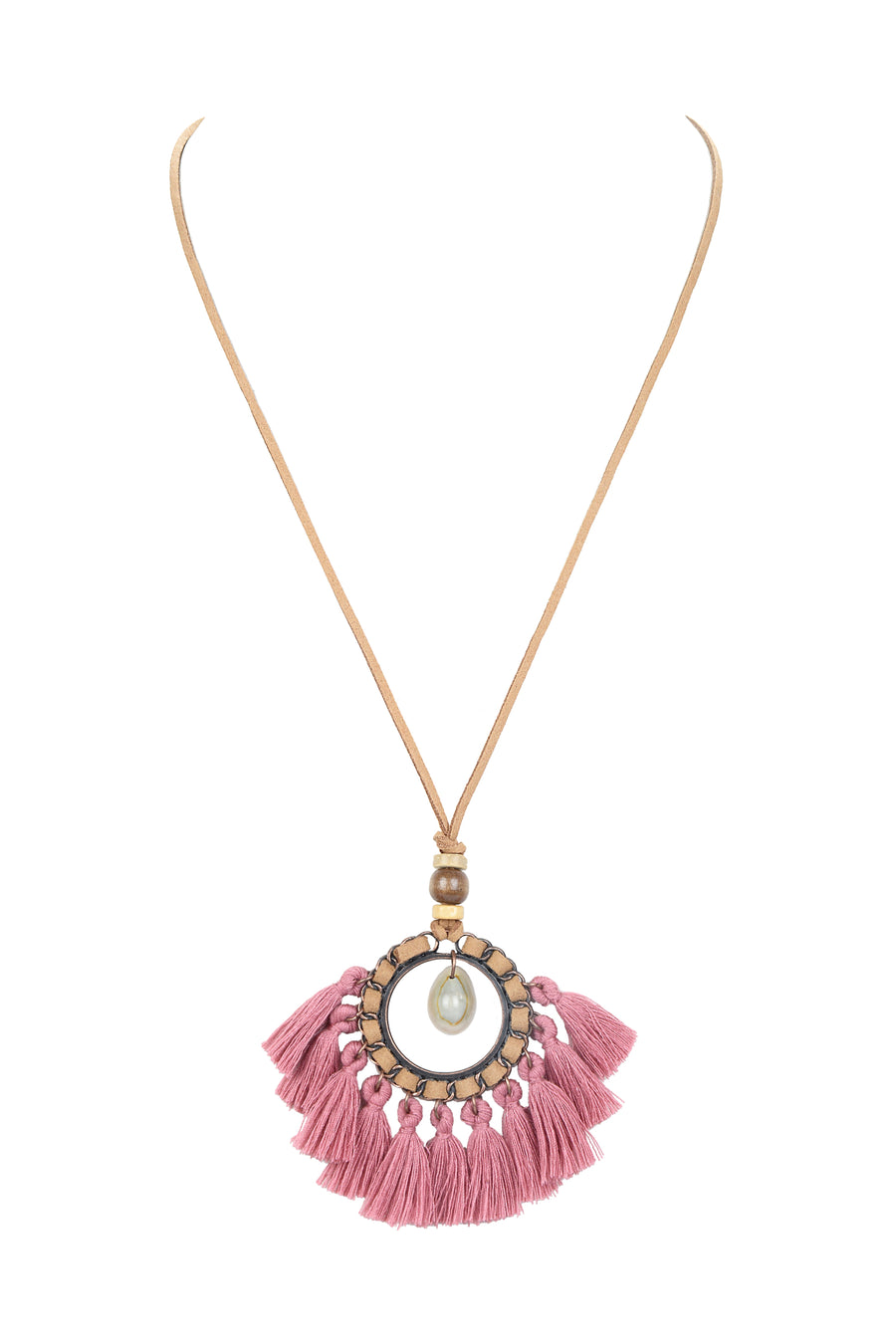 Leatherette Tassel Necklace N3388