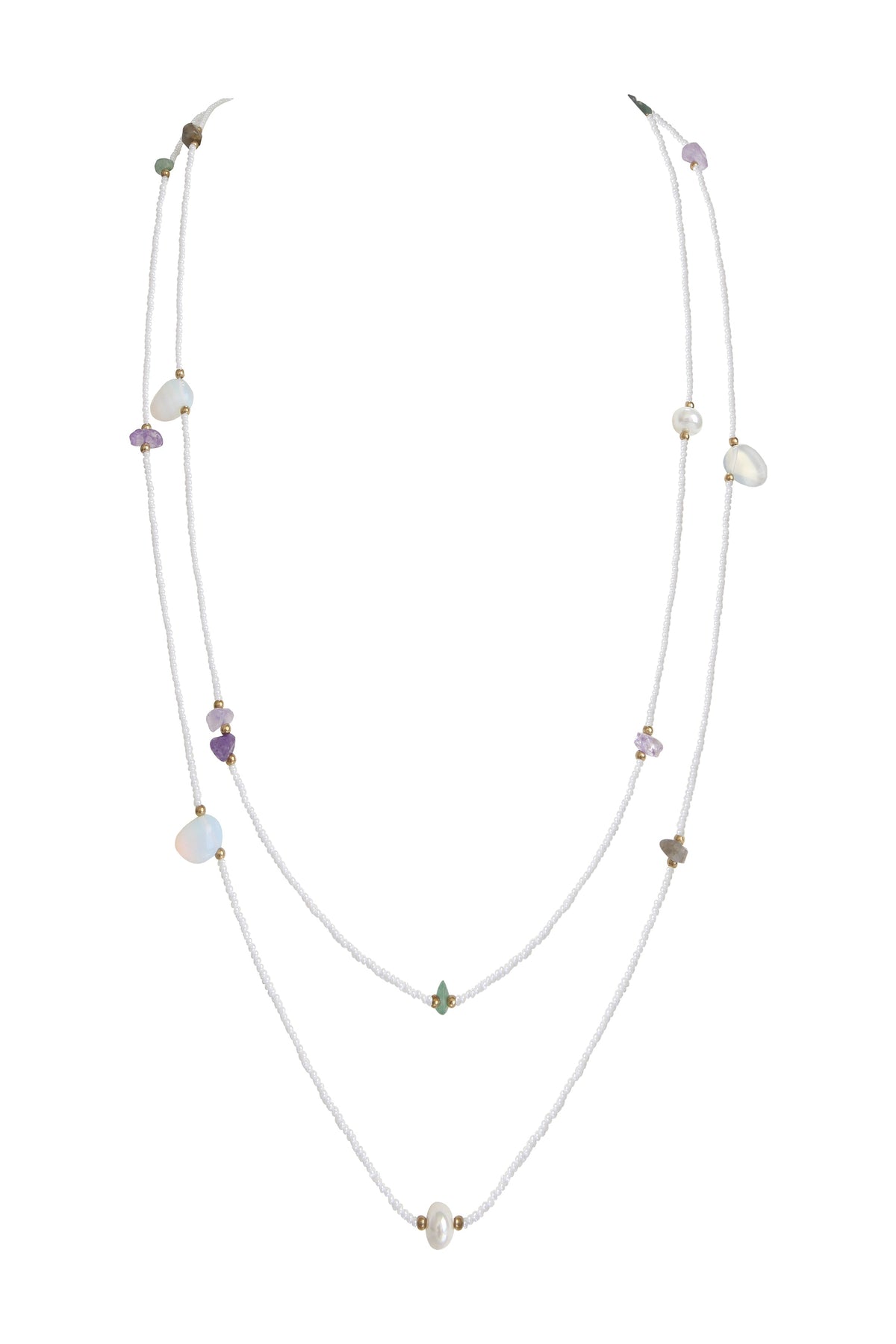 Simple Style Seed Beads Long Necklaces N3501