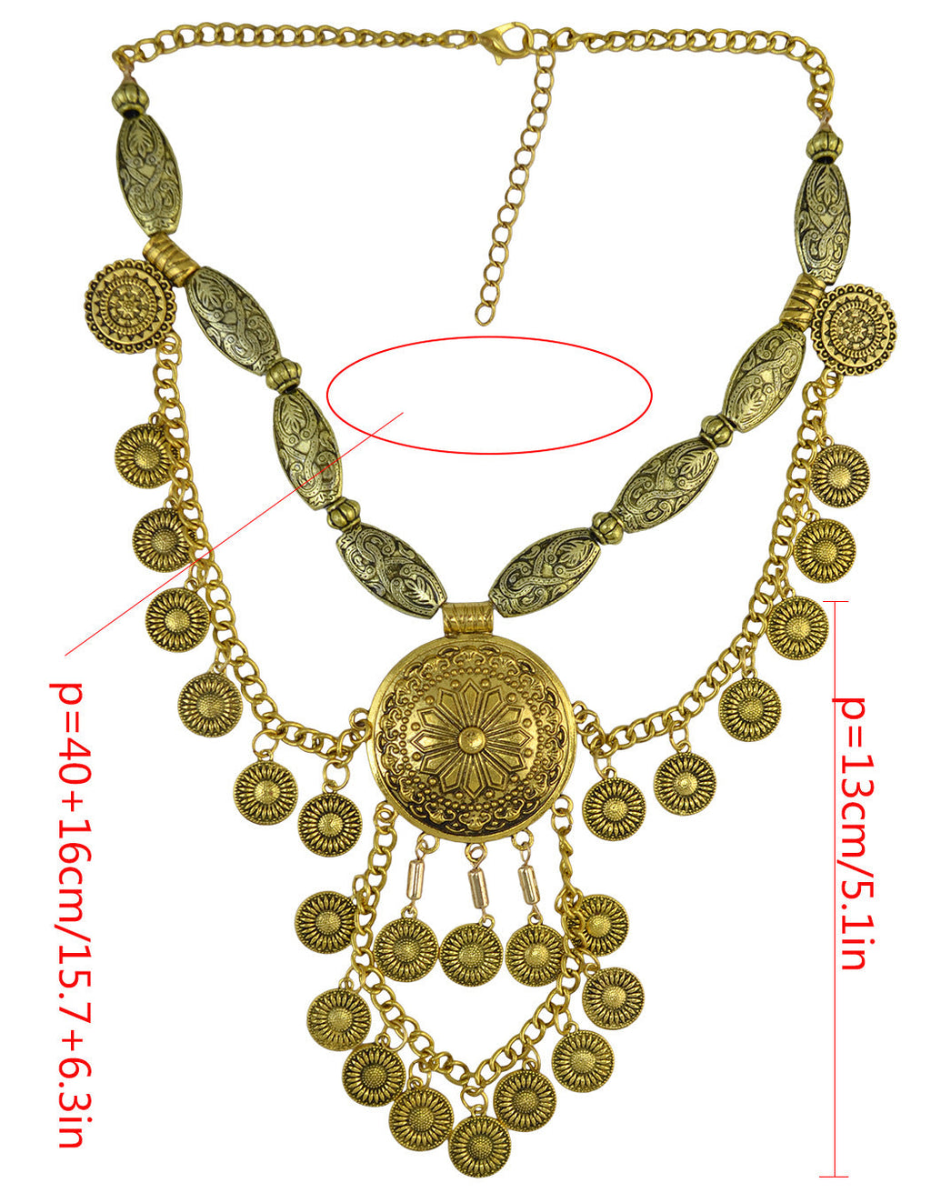 Coins Tassel Alloy Necklace N3758
