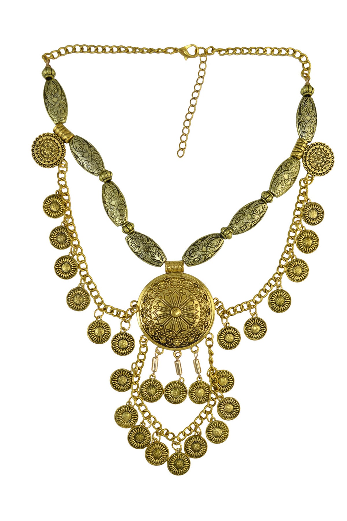 Coins Tassel Alloy Necklace N3758