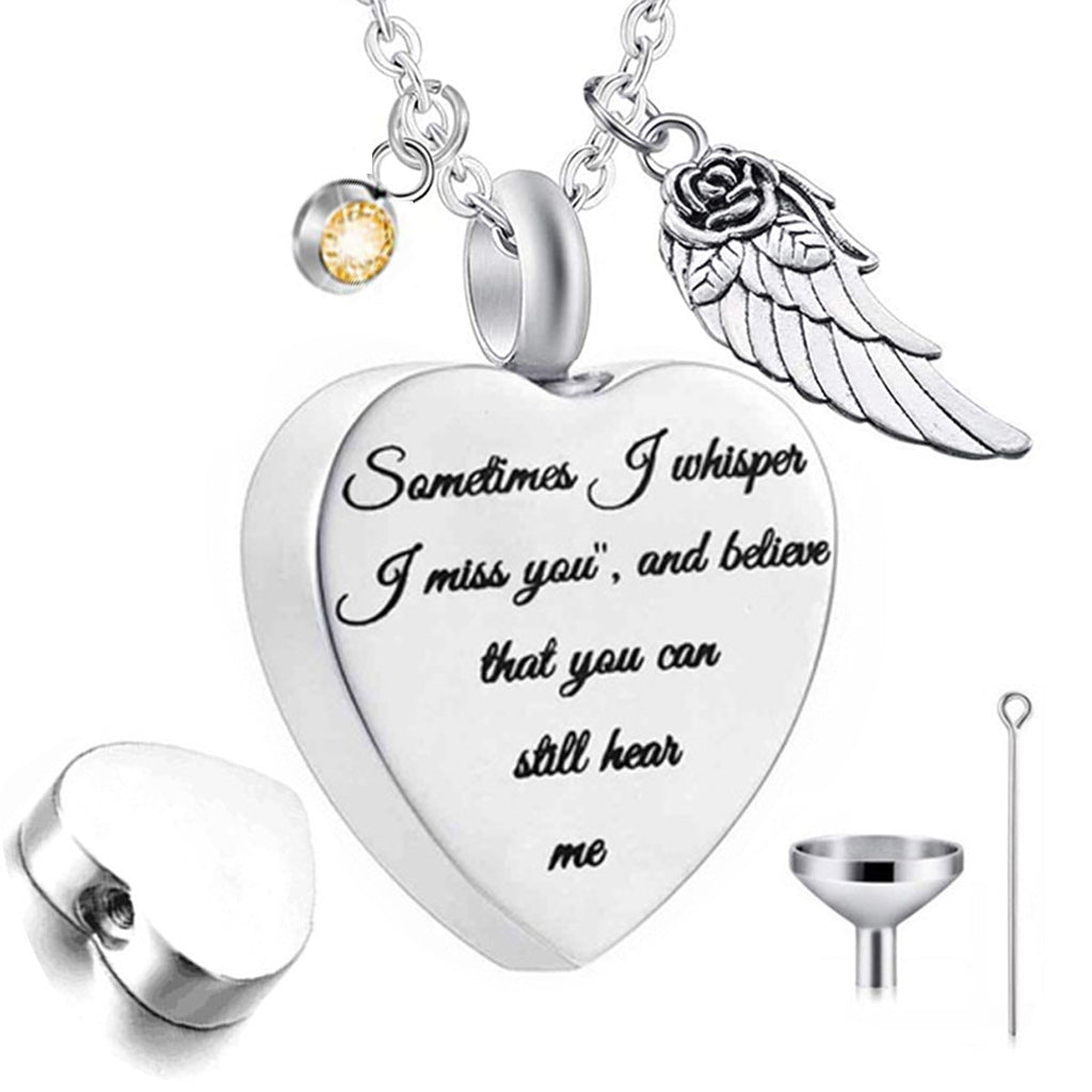 Heart Perfume Bottle Stainless Steel Necklace N3809