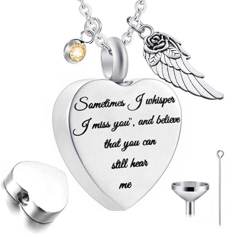 Heart Perfume Bottle Stainless Steel Necklace N3809