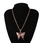 Rhinestones Butterfly Necklace N3840-L
