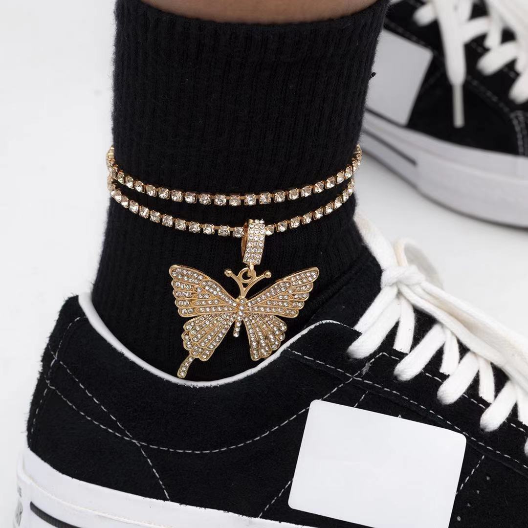 Rhinestones Butterfly Necklace N3840-L