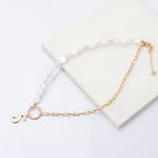 S Pendant Pearl Chain Necklace N3981