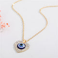 Evil Eye Heart Rhinestone Necklace N4058