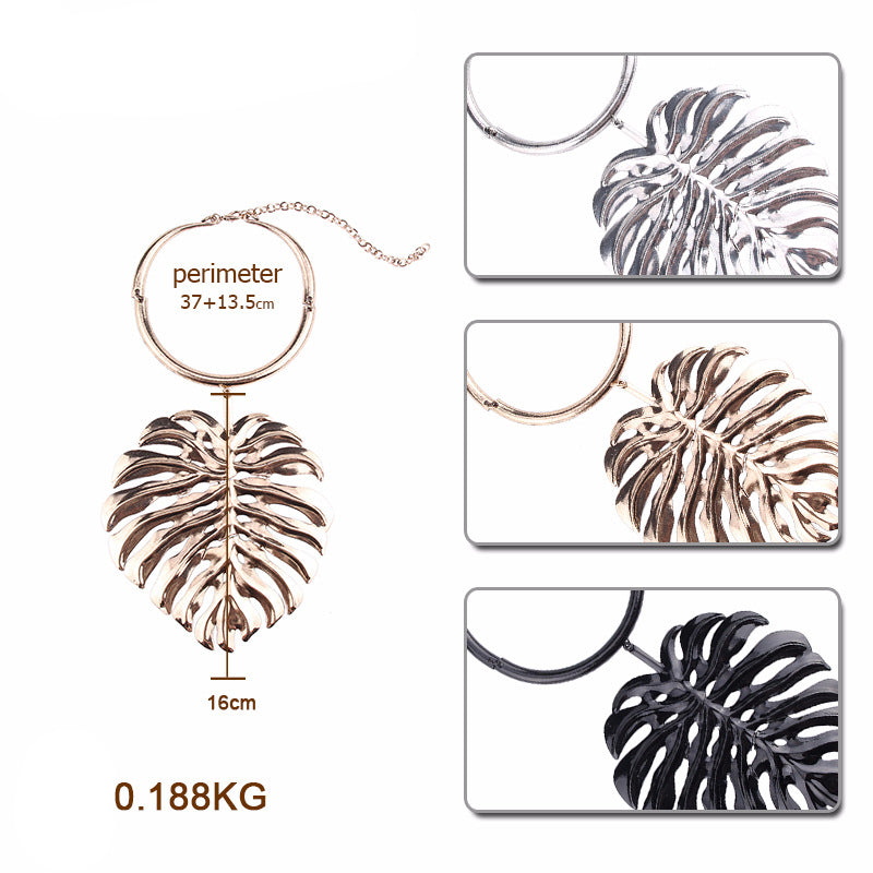 Leaf Alloy Choker Necklace N4132