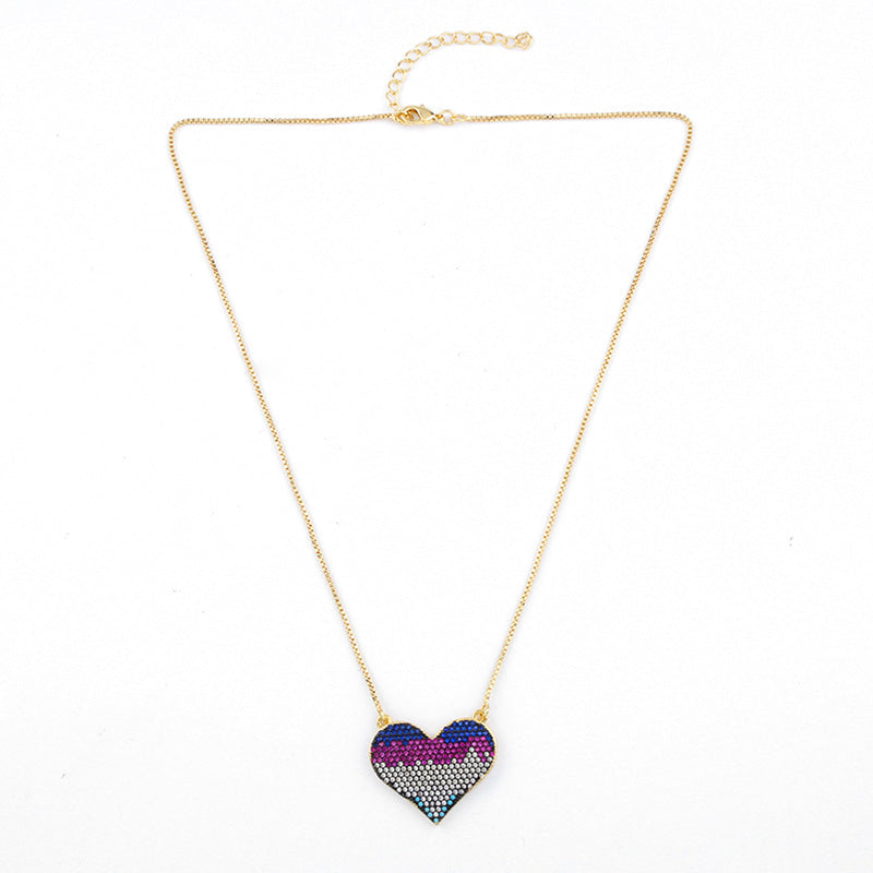 Heart Zircon Chain Necklace N4220