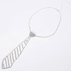 Tie Rhinestone Necklace N4340