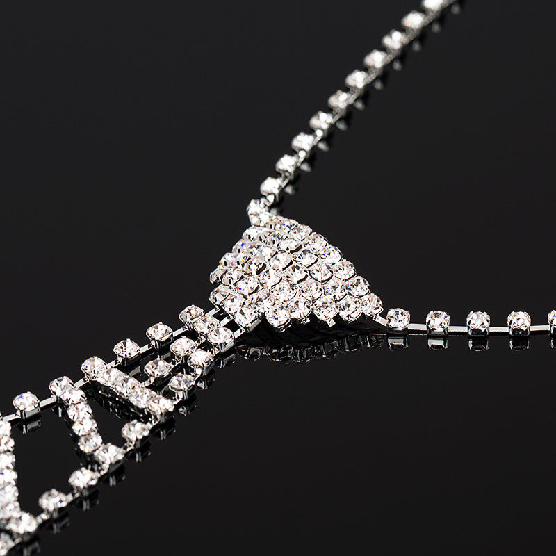 Tie Rhinestone Necklace N4340