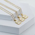 12 Constellations Square Stainless Steel Necklace N4398