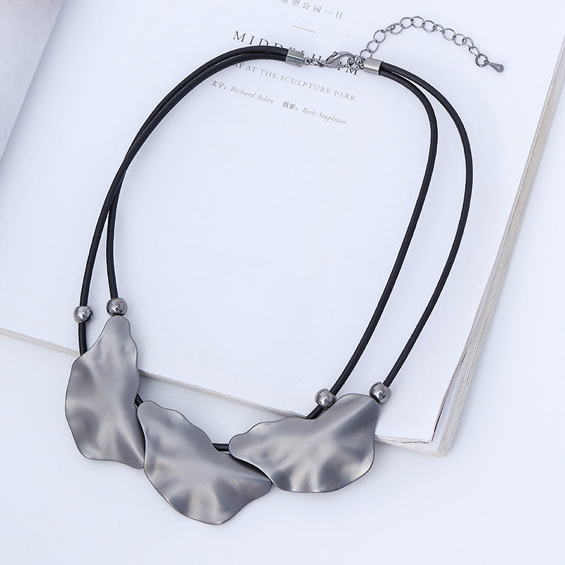 Geometry Pendant Leather Necklace N4657