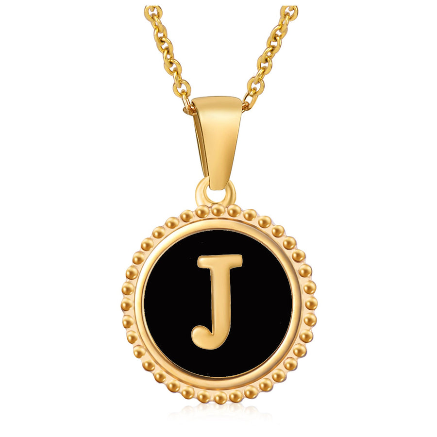 Circle Alphabet Stainless Steel Necklace N5152