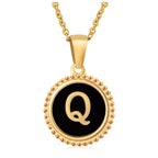 Circle Alphabet Stainless Steel Necklace N5152