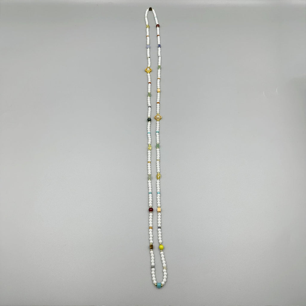 Pearl Natural Stone Bead Long Necklace N5335 - view 4