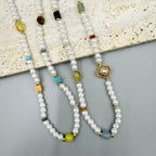 Pearl Natural Stone Bead Long Necklace N5335 - view 6