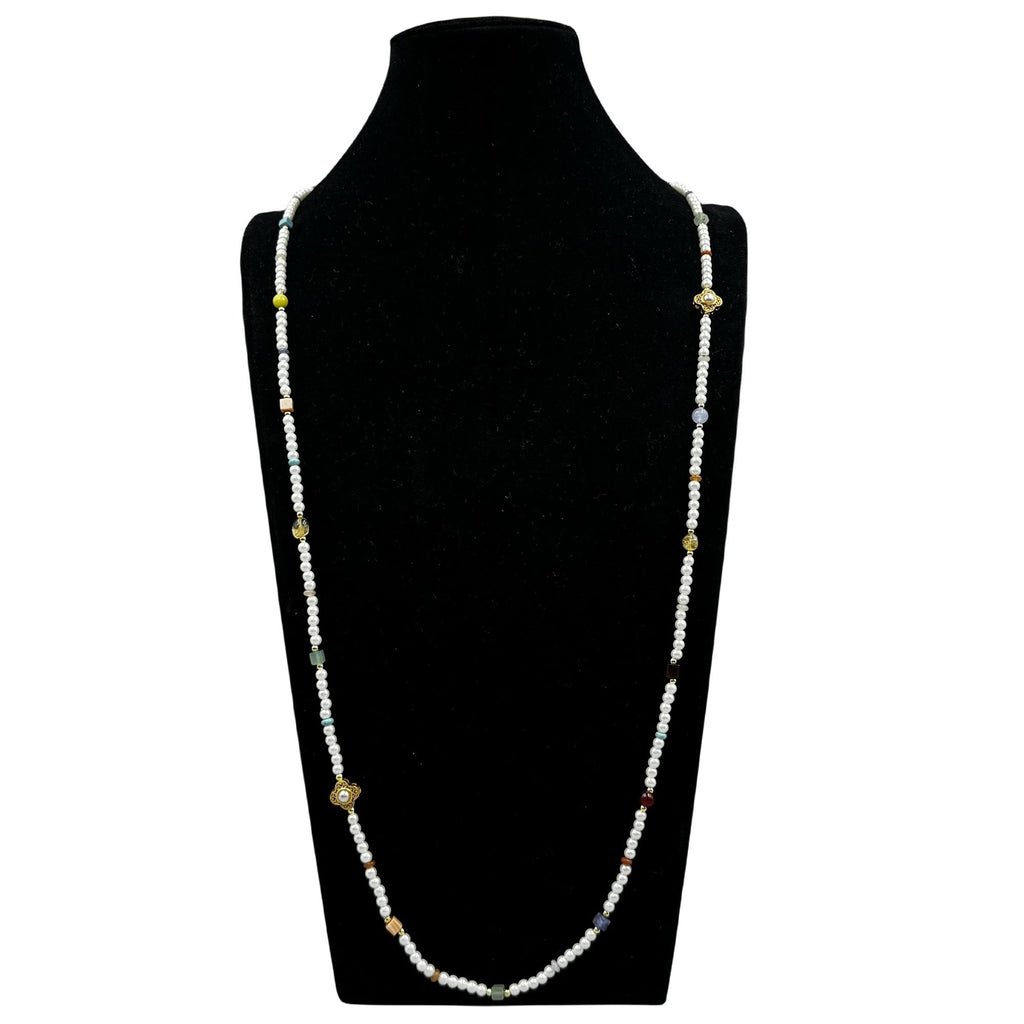 Pearl Natural Stone Bead Long Necklace N5335 - view 10
